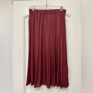 H&M Deep Red Maxi/Midi Skirt
